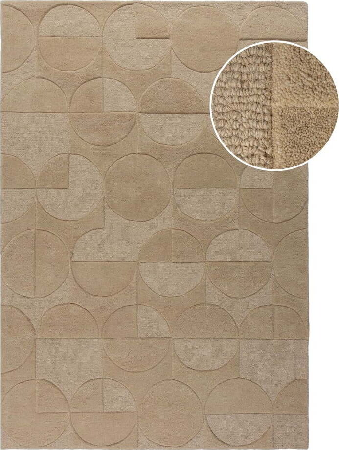 Ručně tkaný vlněný koberec v přírodní barvě 240x340 cm Gigi – Flair Rugs