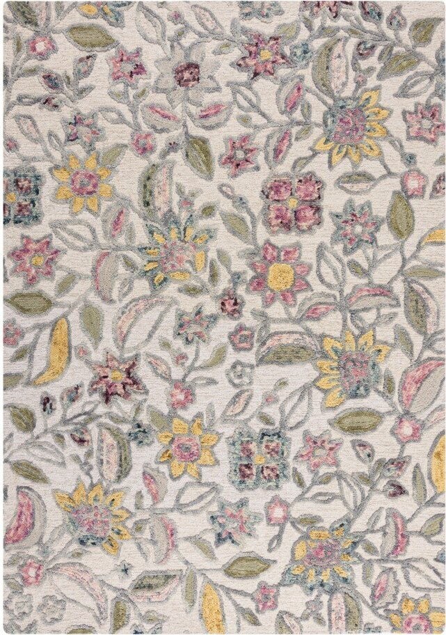 Krémový ručně tkaný vlněný koberec 160x230 cm Tania Floral – Flair Rugs