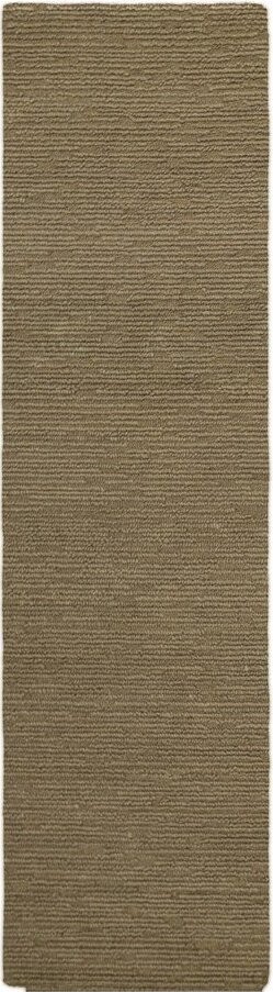 Khaki ručně tkaný vlněný běhoun 80x230 cm Harris Boucle – Flair Rugs