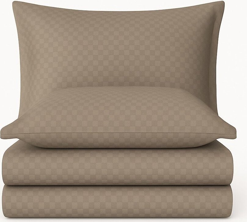 Hnědé povlečení na dvoulůžko/prodloužené z bavlny Renforcé 240x220 cm Checkered – Mila Home Luxury