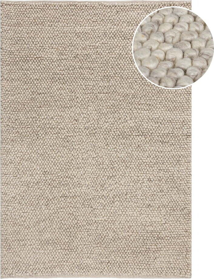 Šedobéžový ručně tkaný koberec s příměsí vlny 200x290 cm Minerals – Flair Rugs