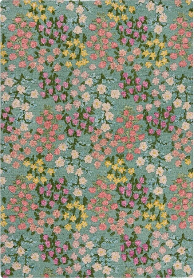 Ručně tkaný vlněný koberec v mentolové barvě 160x230 cm Emilia Floral – Flair Rugs