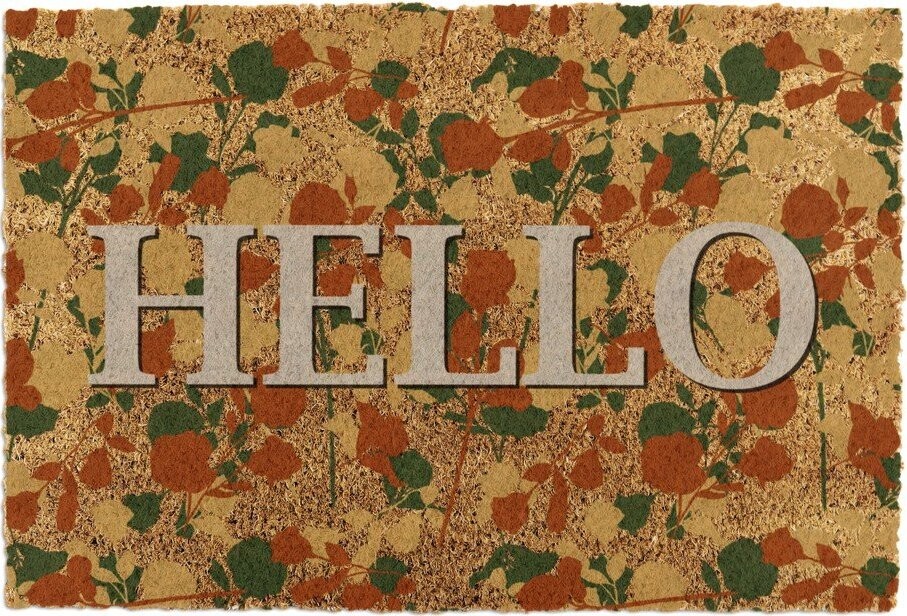 Rohožka z kokosového vlákna 40x60 cm Hello Floral – Artsy Doormats