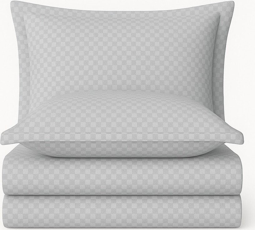 Šedé povlečení na dvoulůžko/prodloužené z bavlny Renforcé 240x220 cm Checkered – Mila Home Luxury