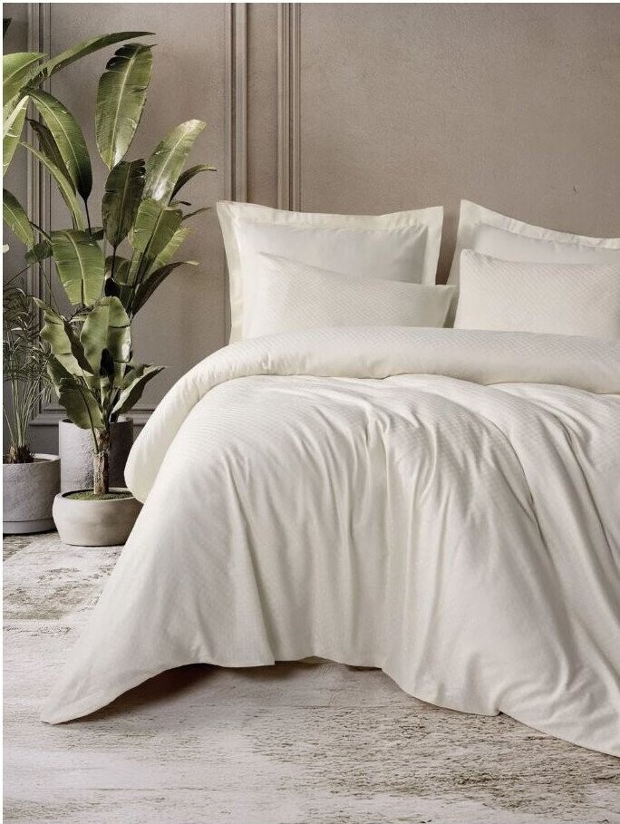 Béžové povlečení na dvoulůžko/prodloužené z bavlny Renforcé 240x220 cm Checkered – Mila Home Luxury