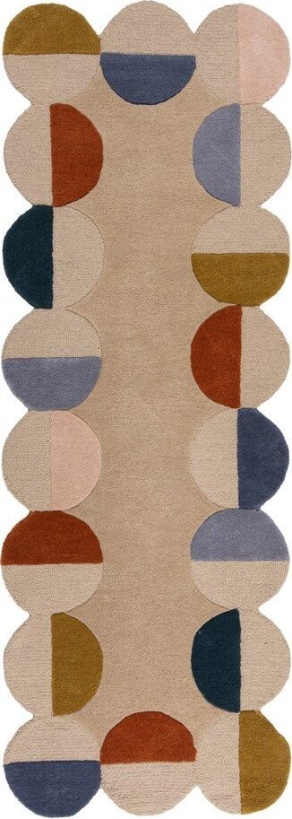 Béžový ručně tkaný vlněný běhoun 80x230 cm Mia Scallop Frame – Flair Rugs