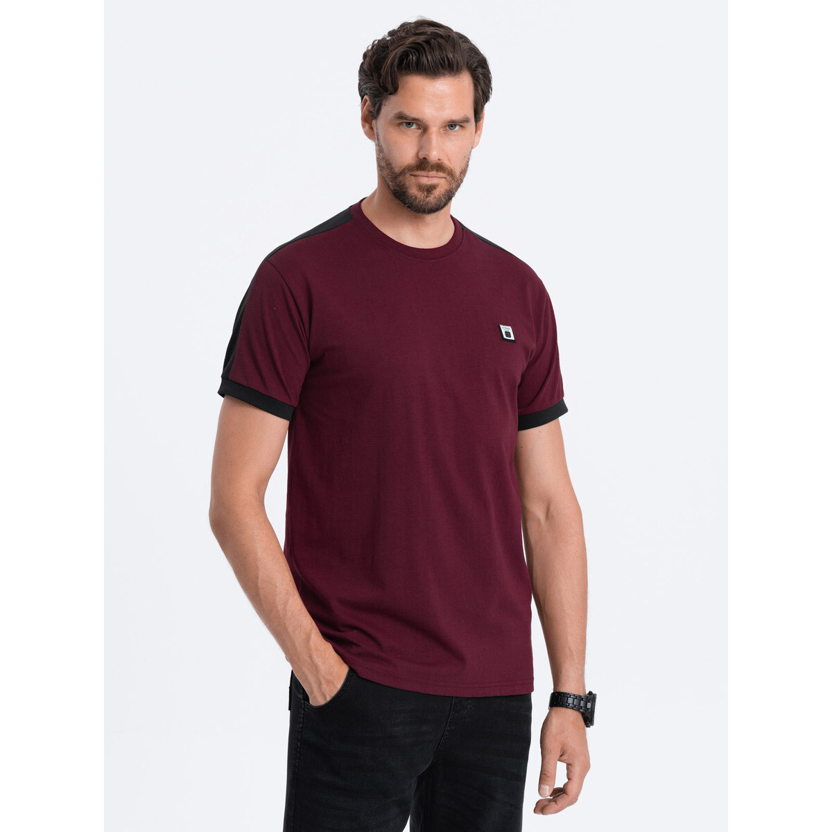 Ombre  Pánské tričko s krátkým rukávem Calocheu  Hnědá