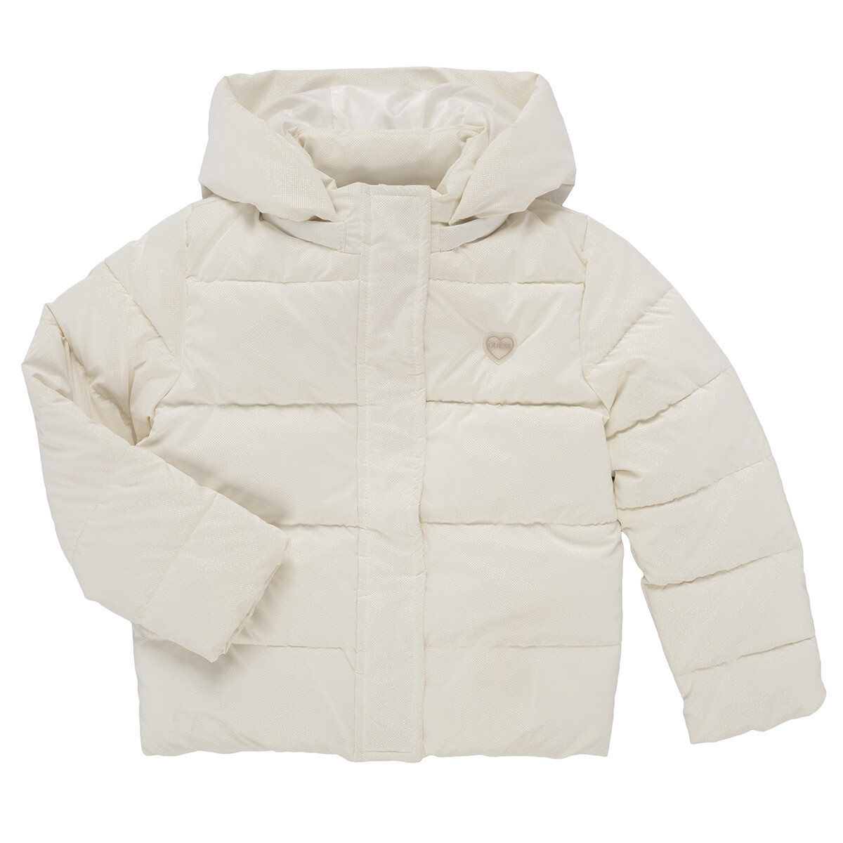 Guess  HOODED LS PADDED PUFFER W/ZIP  Bílá