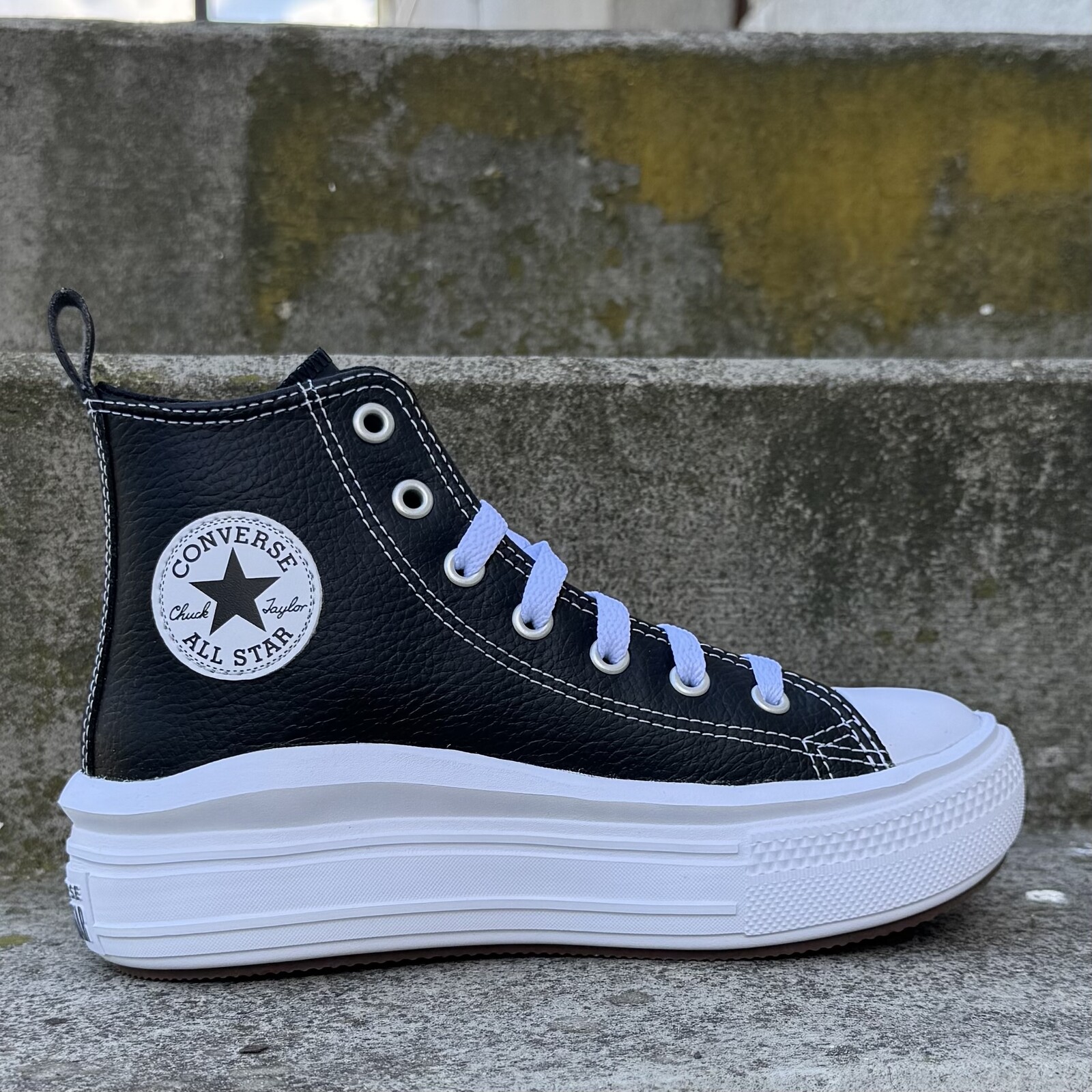 converse CHUCK TAYLOR ALL STAR MOVE PLATFORM LEATHER Dětské boty EU 33.5 A02067C