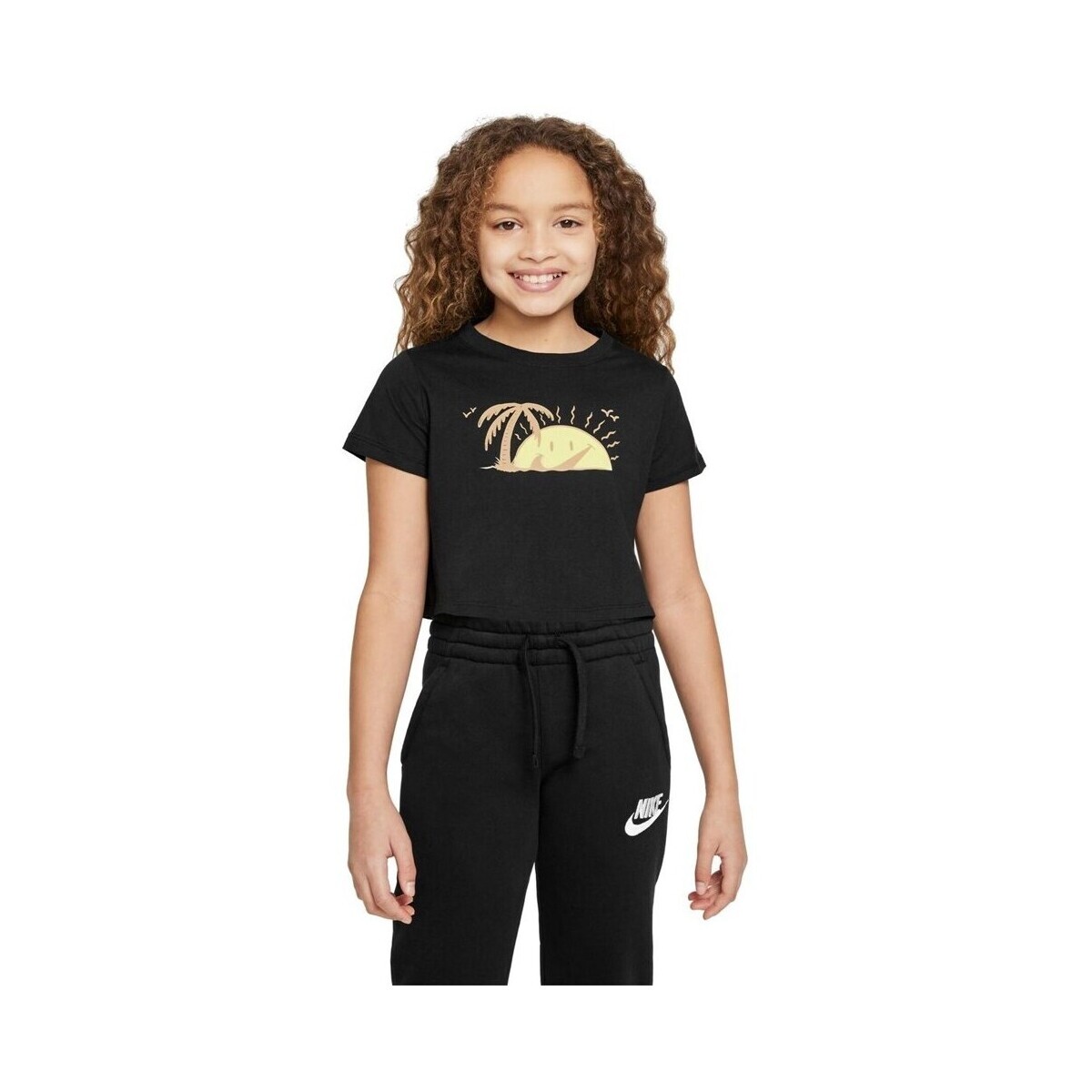 Nike  G Nsw Tee Sun Swoosh Crop  Černá