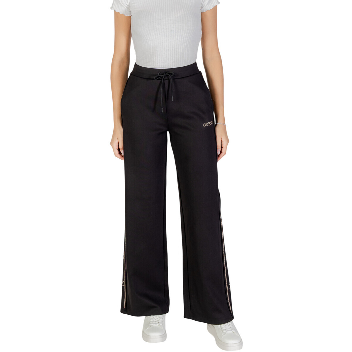 Guess  OCTAVIA WIDE LEG PANTS V5BB12 KCX22  Černá