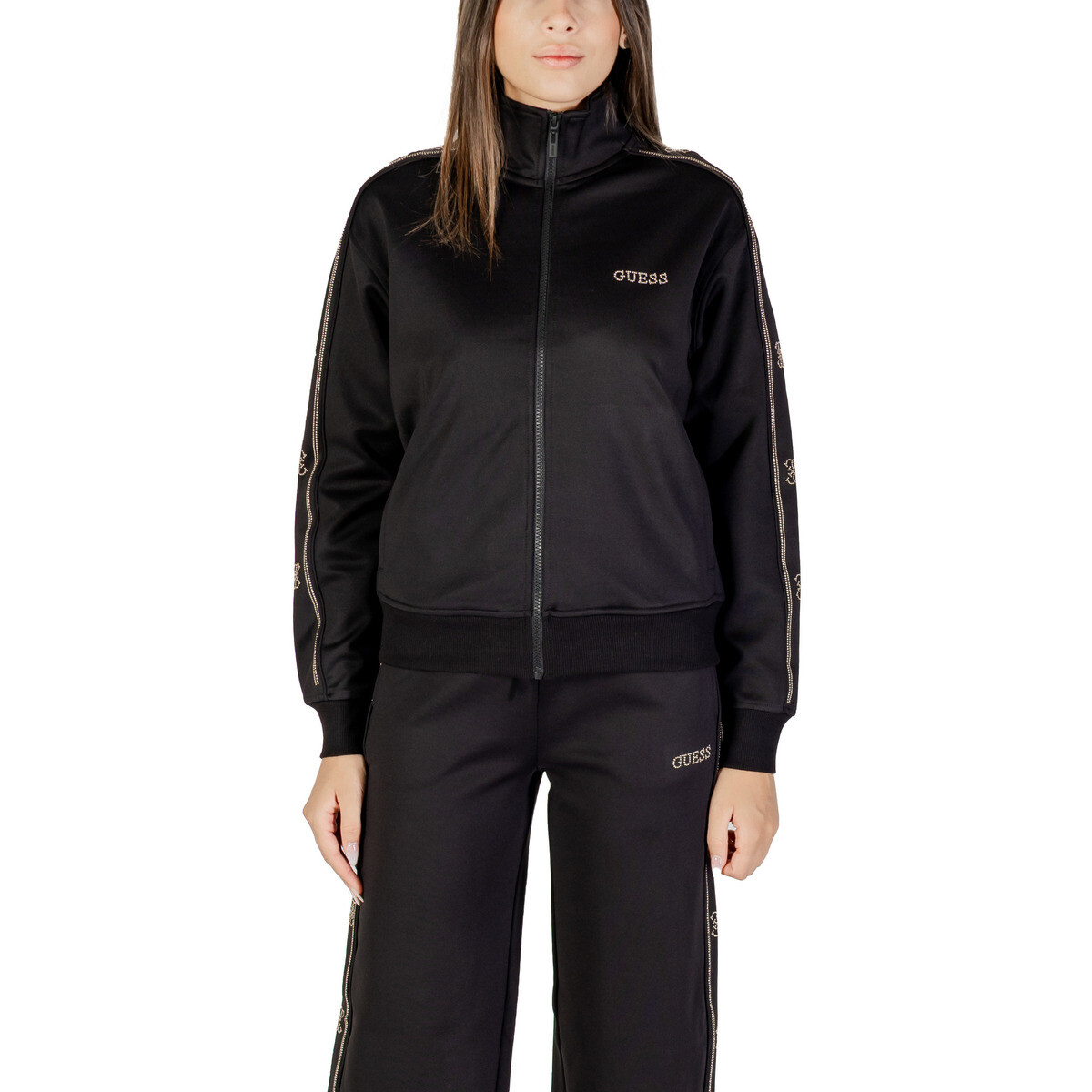 Guess  OCTAVIA HIGH NECK FULL-ZIP SWE V5BQ15 KCX22  Černá