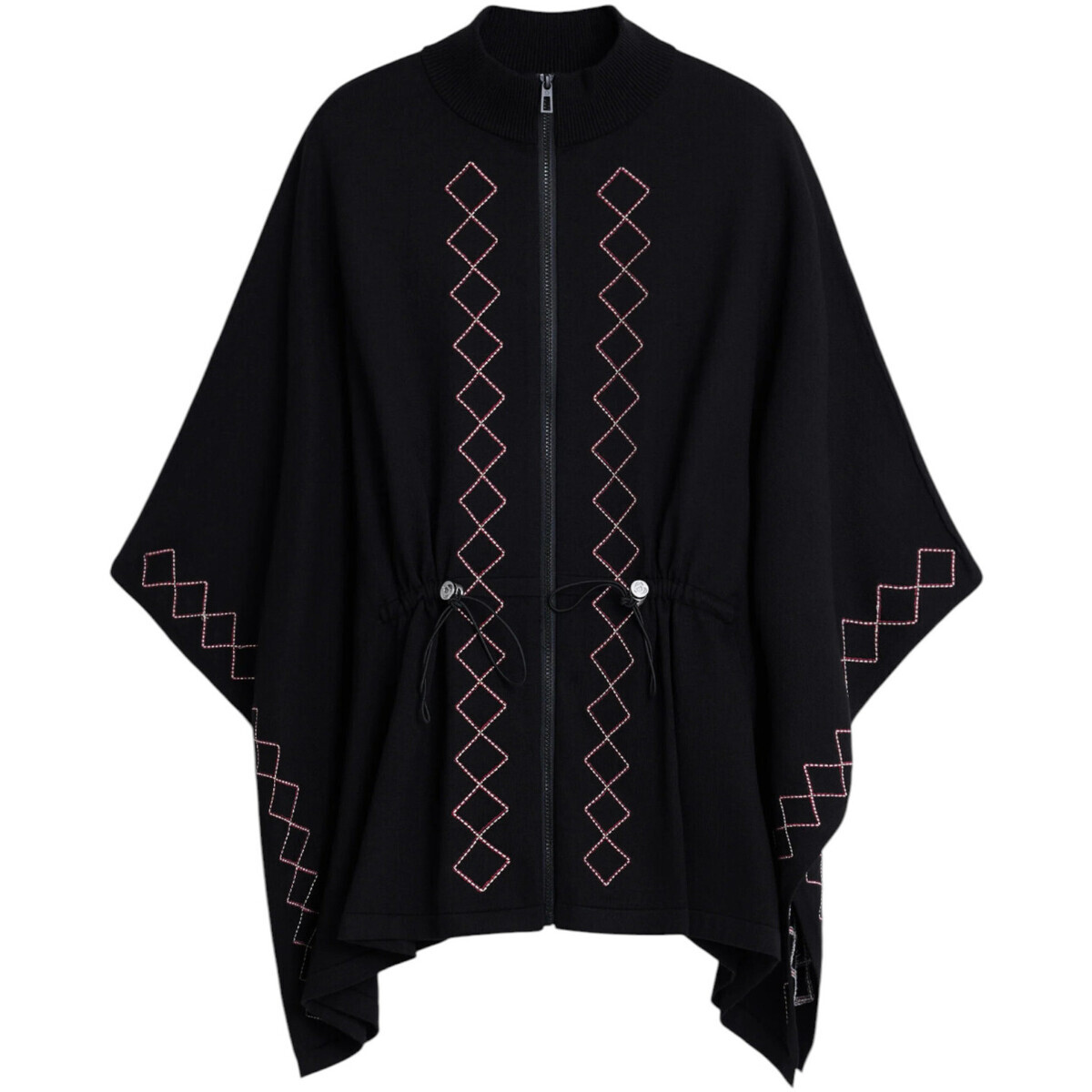 Desigual  PONCHO_EMBROIDERY ALDAMA 25WAIA09  Černá