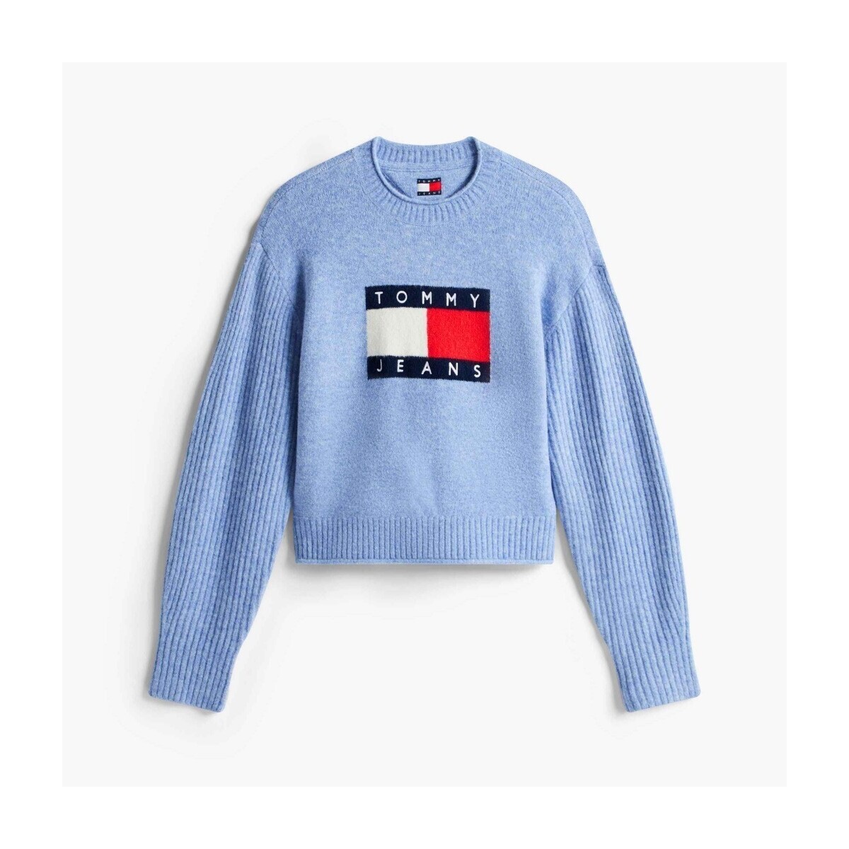 Tommy Jeans  TJW MELANGE FLAG SWEATER  Modrá