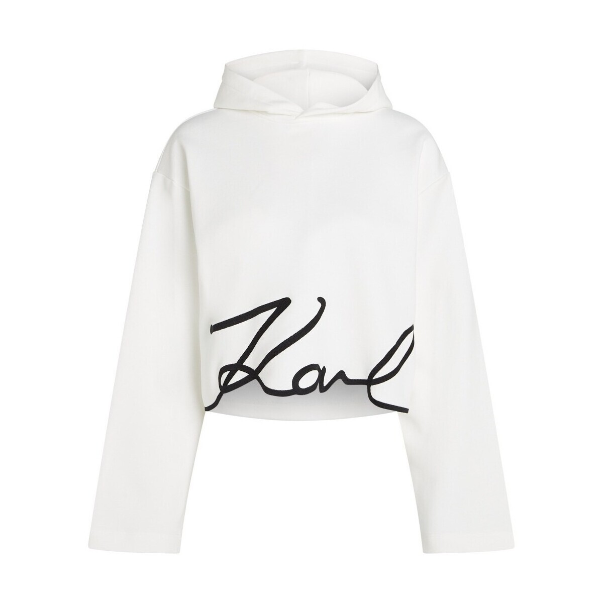 Karl Lagerfeld  KARL SIGNATURE HEM HOODIE  Bílá