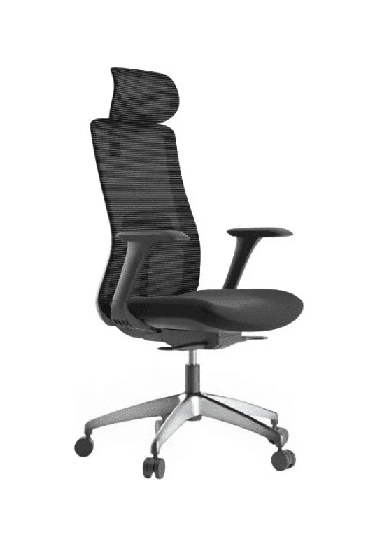 Kancelářská ergonomická židle WISDOM s podhlavníkem — síť, černý plast, nosnost 120 kg, více barev černá