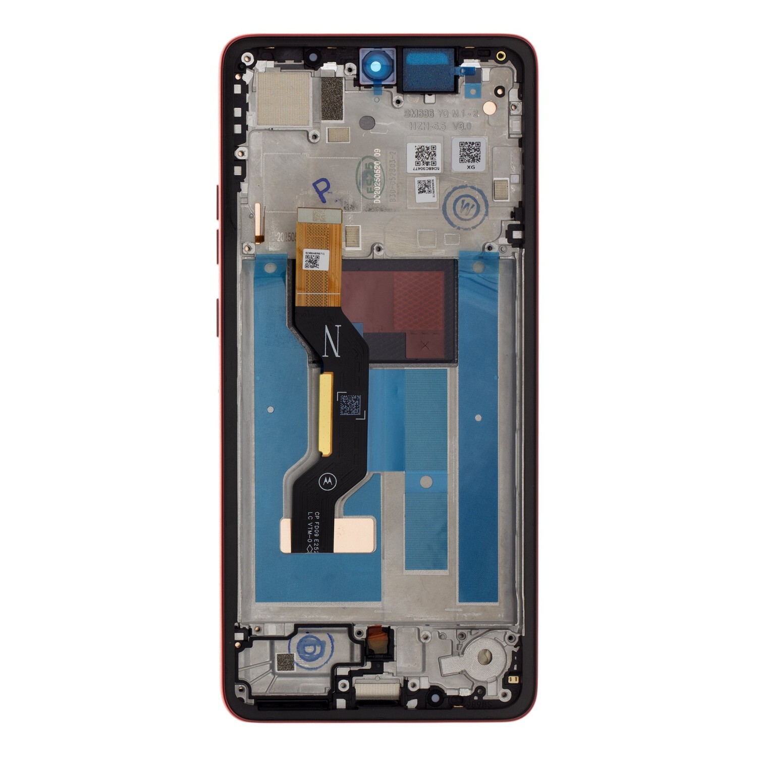 LCD display + dotyková deska + přední kryt pro Motorola Moto G86, red (Chrysanthemum) (Service Pack)