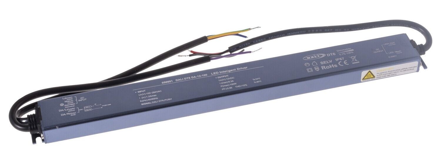 T-LED LED stmívatelný zdroj (trafo) 12V 100W IP67 DALI 056601