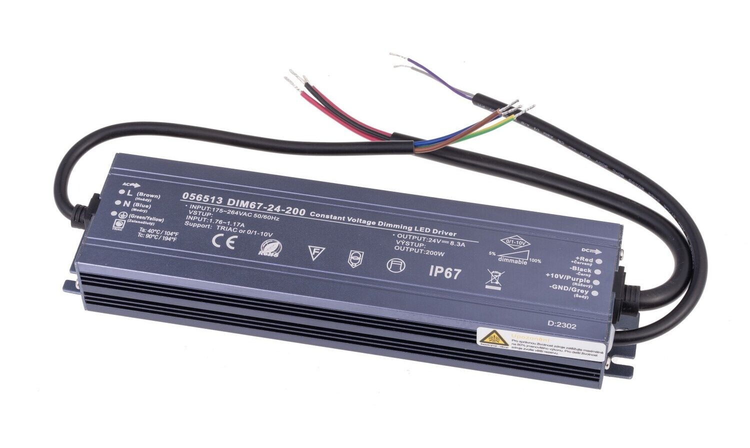 T-LED LED stmívatelný zdroj (trafo) 24V 200W IP67 056513