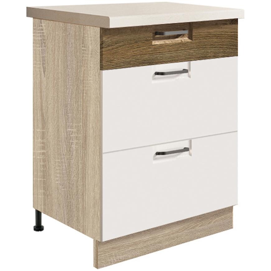 Kuchyňská Skříňka Favorit 10D Sonoma/White/Ribbeck
