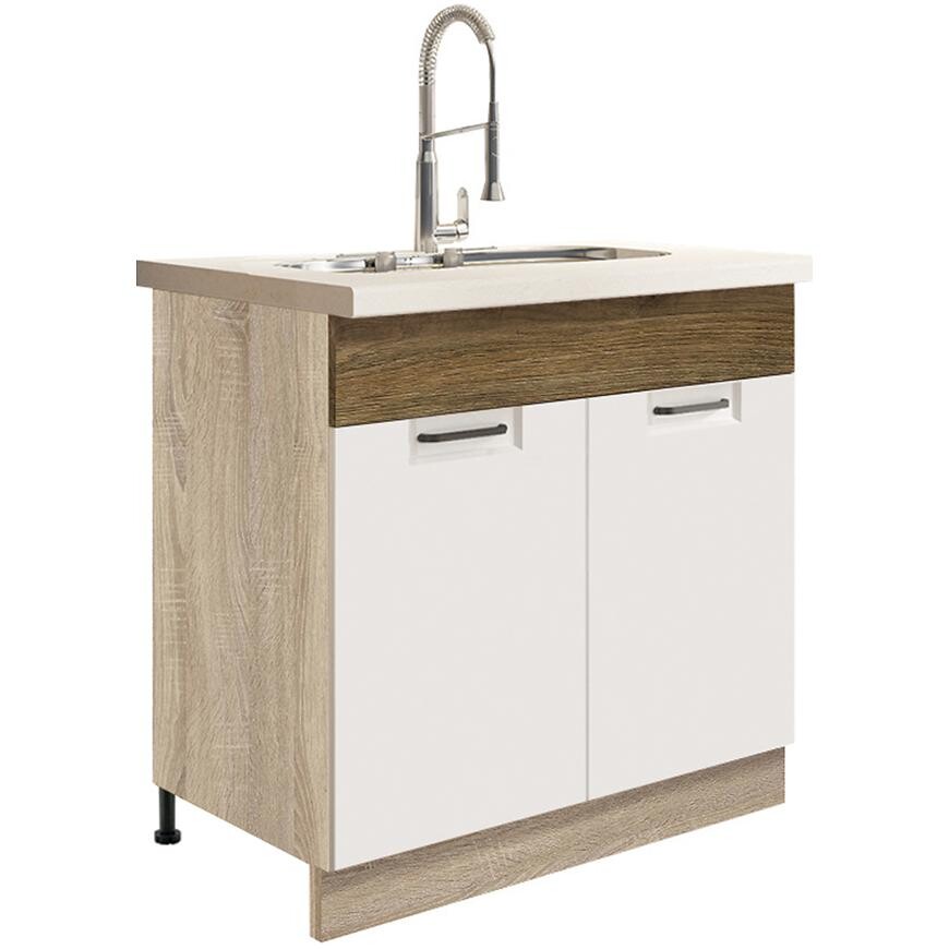 Kuchyňská Skříňka Favorit 12D Sonoma/White/Ribbeck
