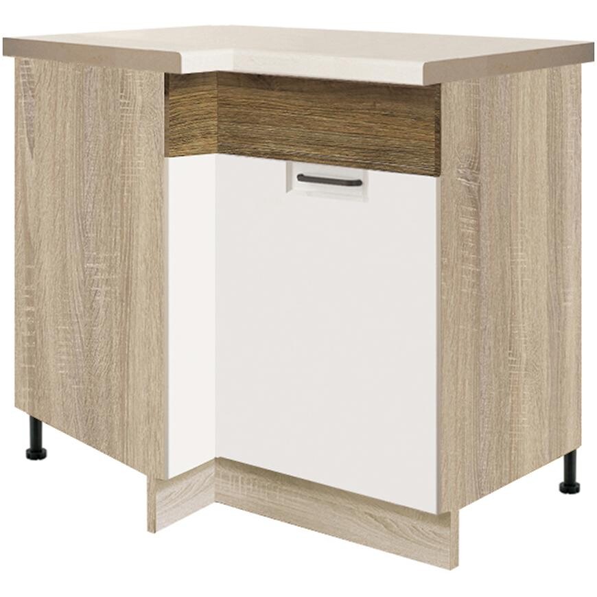 Kuchyňská Skříňka Favorit 14D pravá Sonoma/White/Ribbeck
