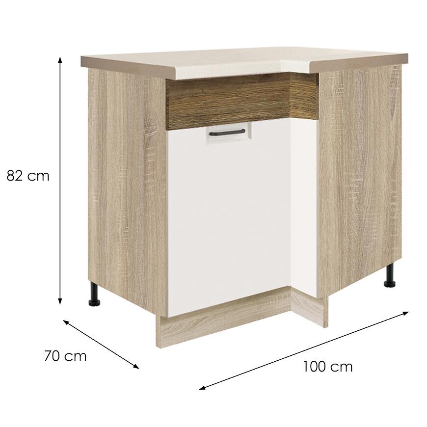 Kuchyňská Skříňka Favorit 15D levá Sonoma/White/Ribbeck