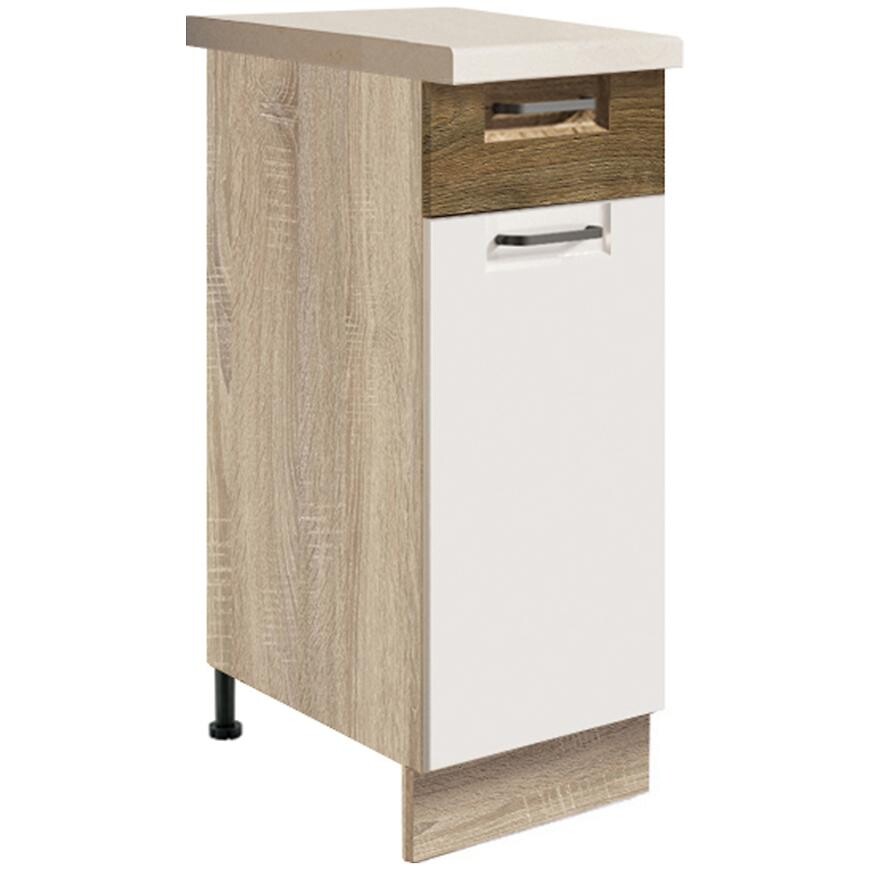 Kuchyňská Skříňka Favorit 1D Sonoma/White/Ribbeck/Ribbeck