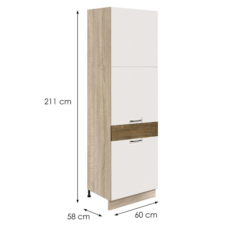 Kuchyňská Skříňka Favorit 21D Sonoma/White/Ribbeck
