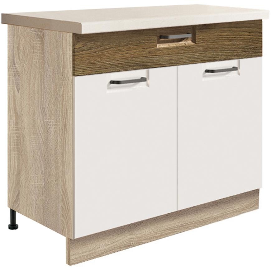 Kuchyňská Skříňka Favorit 7D Sonoma/White/Ribbeck