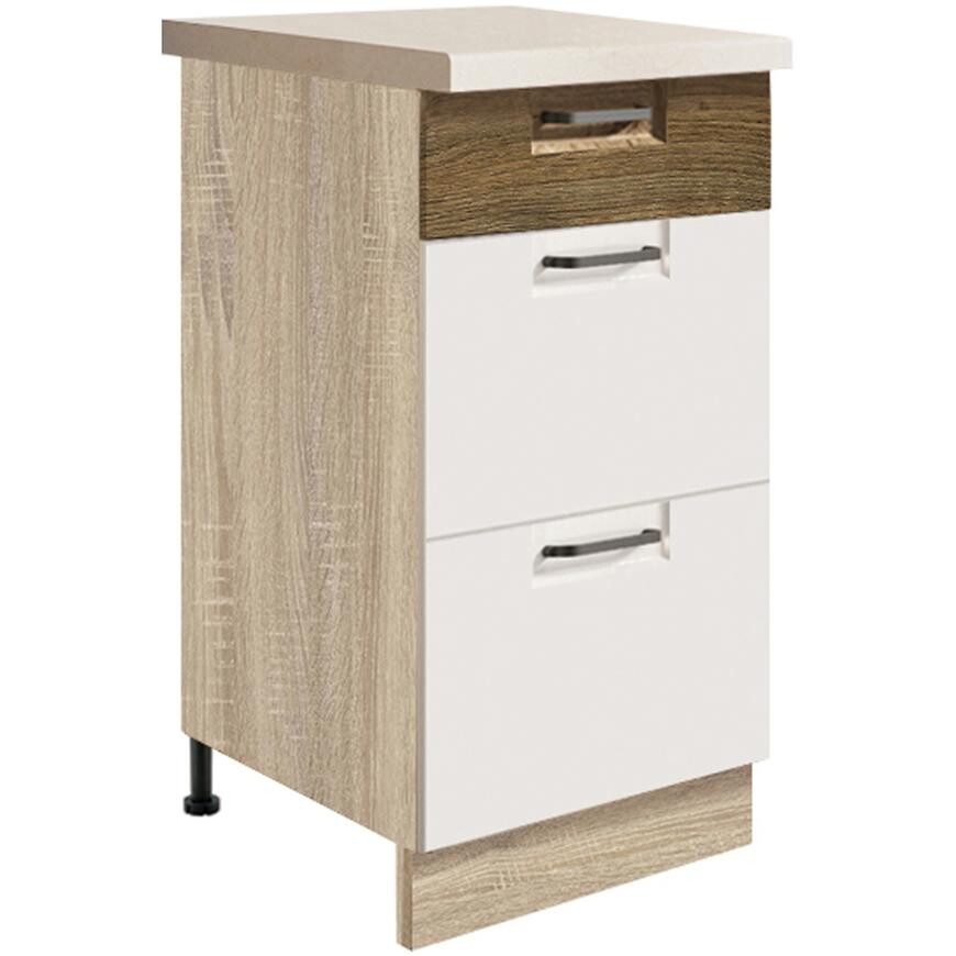 Kuchyňská Skříňka Favorit 8D Sonoma/White/Ribbeck