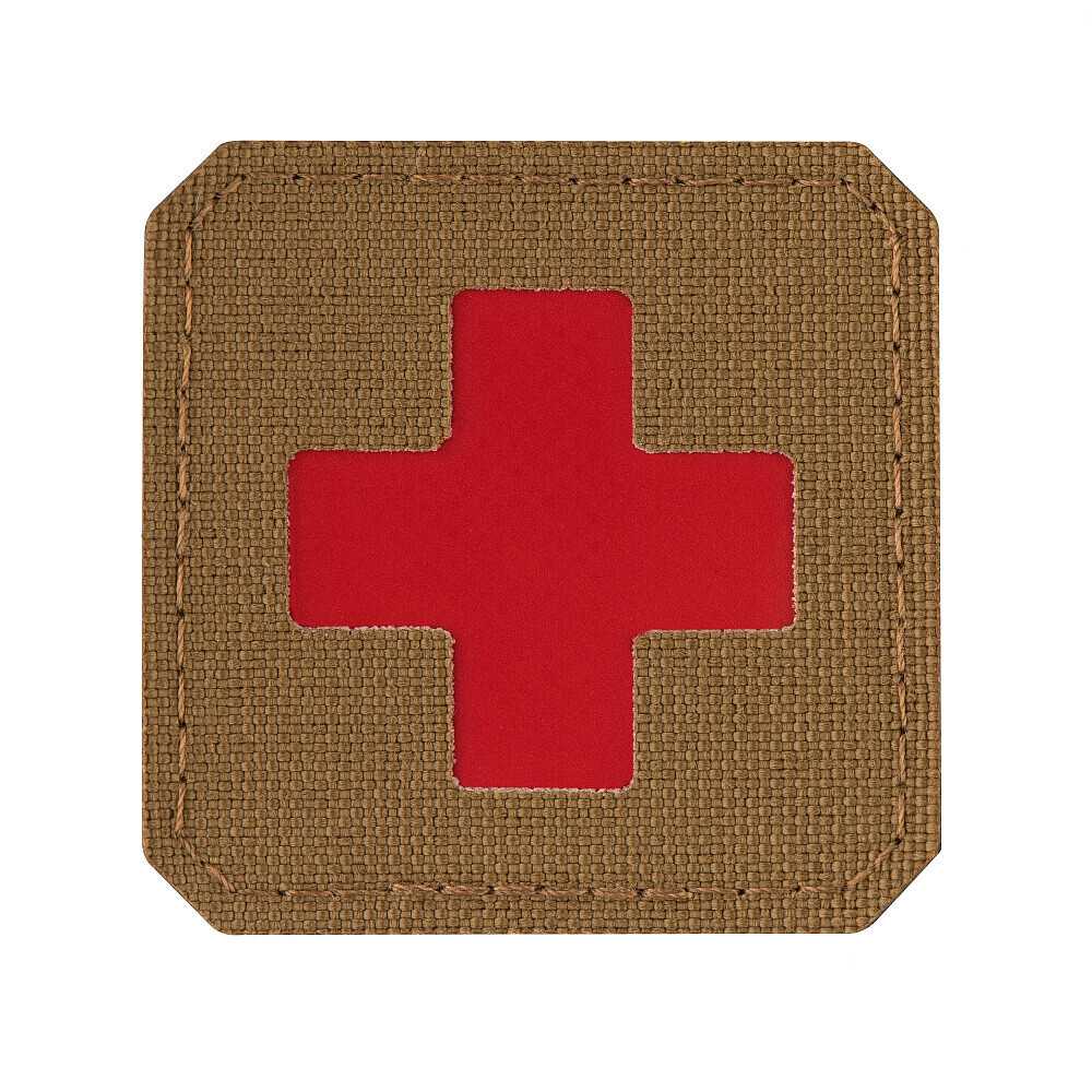Nášivka M-Tac Medic Cross Laser Cut - coyote-červená