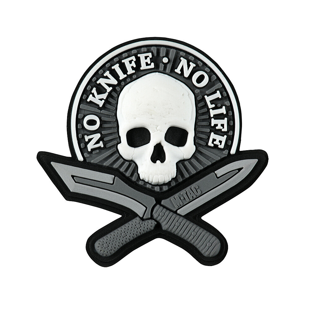 Nášivka M-Tac No Knife No Life 3D - šedá