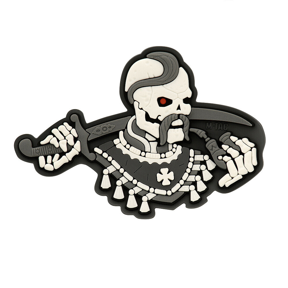 Nášivka M-Tac You Only Die Once 3D - šedá-bílá