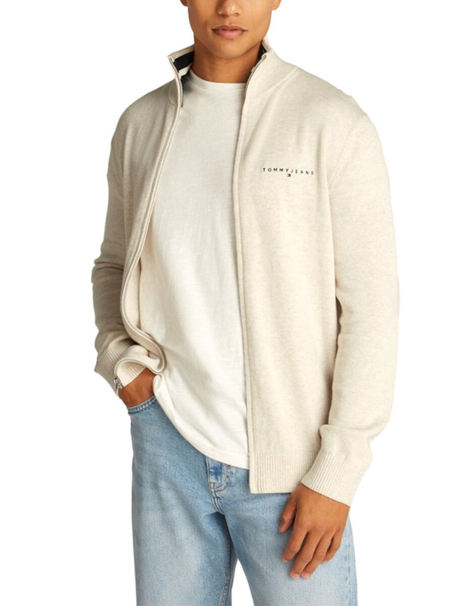 Tommy Jeans pánský krémový svetr DM0DM21301 XXL