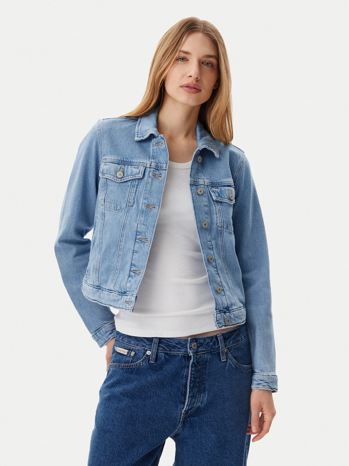 Tommy Jeans dámská modrá džínová bunda DW0DW20123 XS