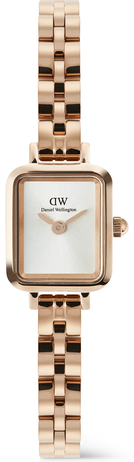 Daniel Wellington Quadro Mini 15.4x18.2 Arch 3-Link White Sunray Rose Gold DW00100847