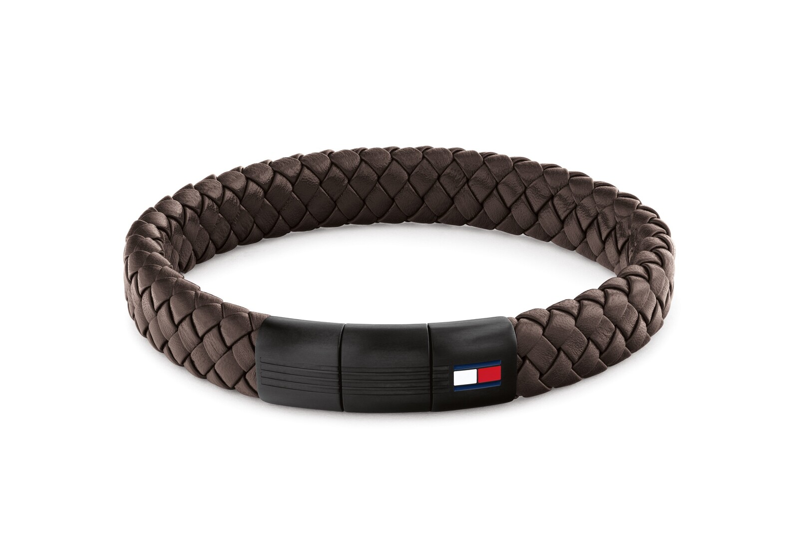 Tommy Hilfiger Hnědý kožený náramek s ocelovým zapínáním 2790661