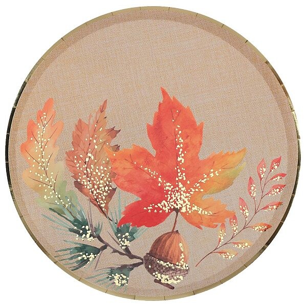 Talíře papírové podzimní listí 23 cm 10 ks