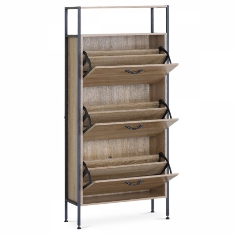 Botník, 3 přihrádky, 2 police, dekor dub, MDF ABO-G1009 OAK ABO-G1009 OAK Autronic