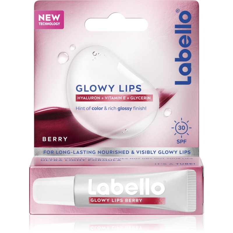 Labello Glowy Lips Berry tónovací balzám na rty s kyselinou hyaluronovou SPF 30 10 ml