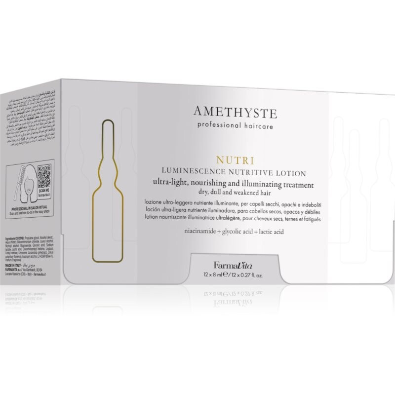 FarmaVita Amethyste Hydrate ampule pro hydrataci a lesk 12x8 ml