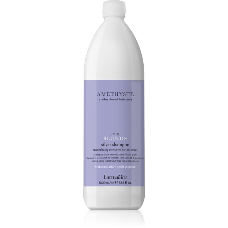 FarmaVita Amethyste Cool Blonde fialový šampon pro blond a melírované vlasy 1000 ml