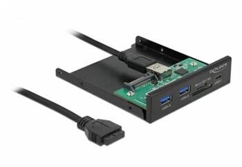 Delock 3.5” USB 3.2 Gen 1 přední panel 1 x USB Type-C™ + 2 x USB Typu-A + SD a slot Micro SD