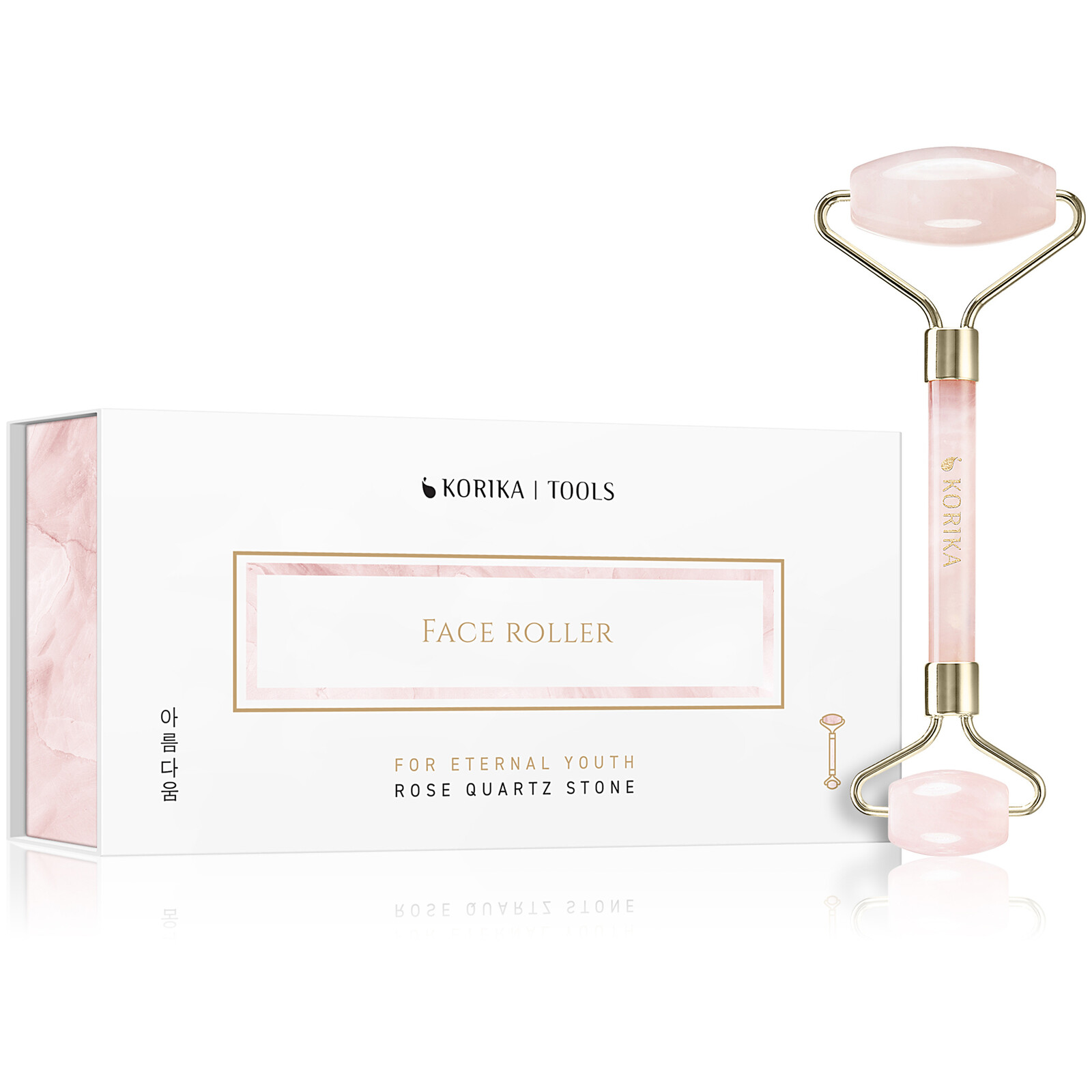 KORIKA Masážní váleček na obličej z růženínu (Face Roller)