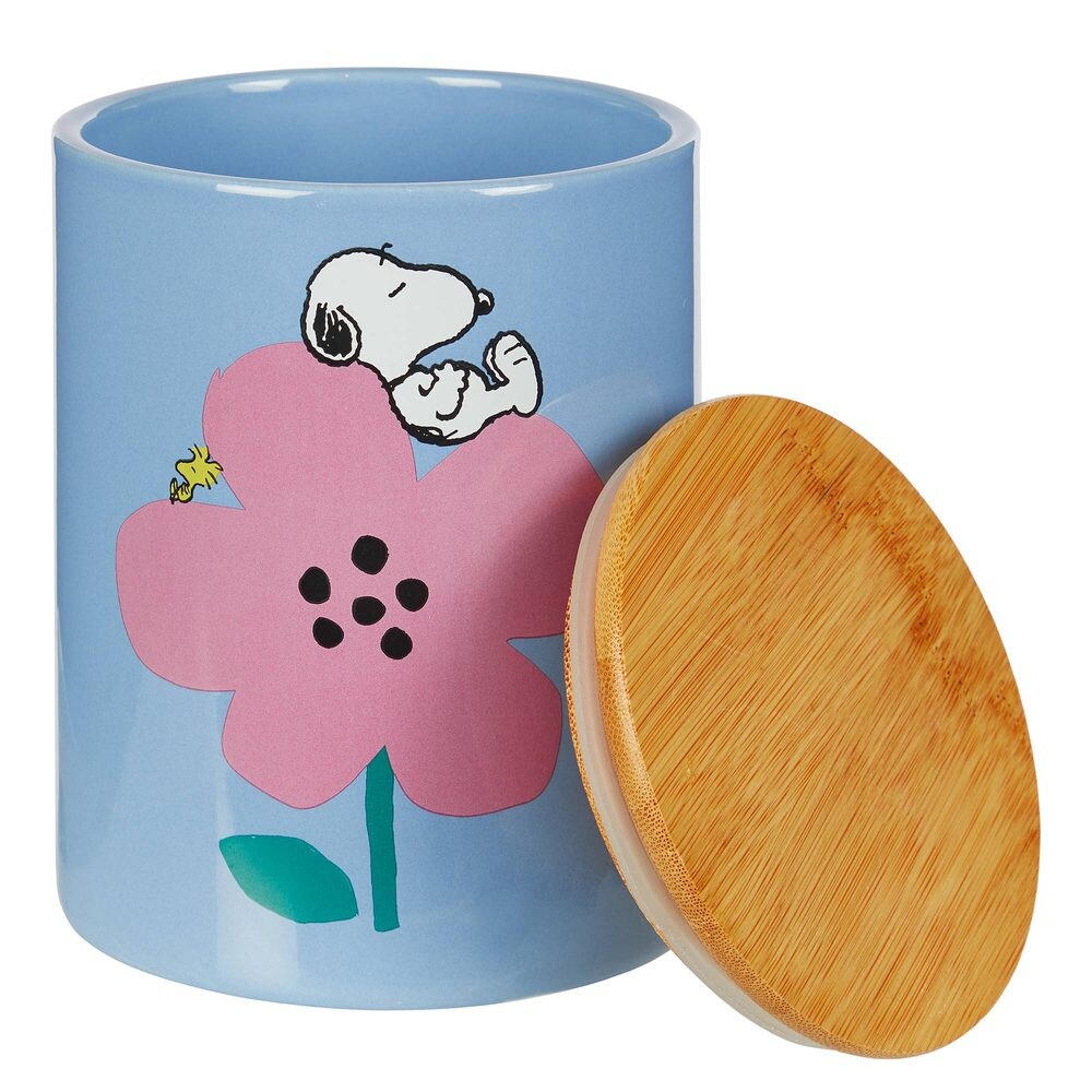 PEANUTS Dóza kytka velká - modrá