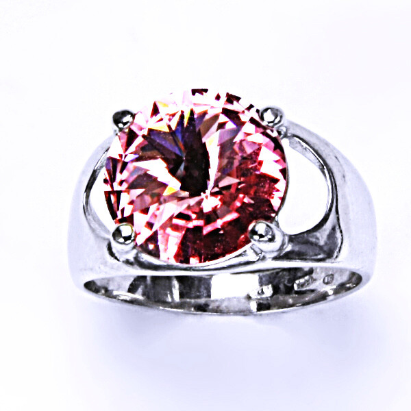 Stříbrný prsten, krystal Swarovski, light rose, šperky s krystaly, T 1188