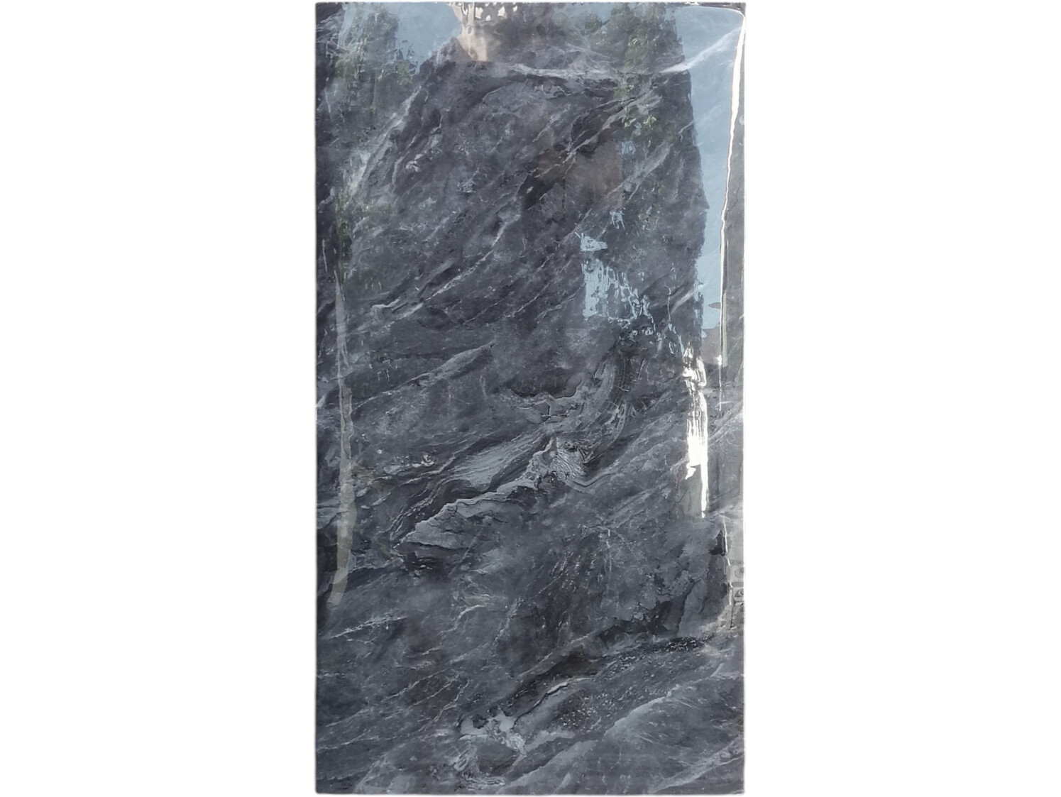 Lesklá pěnová tapeta samolepící 60x30cm černý mramor