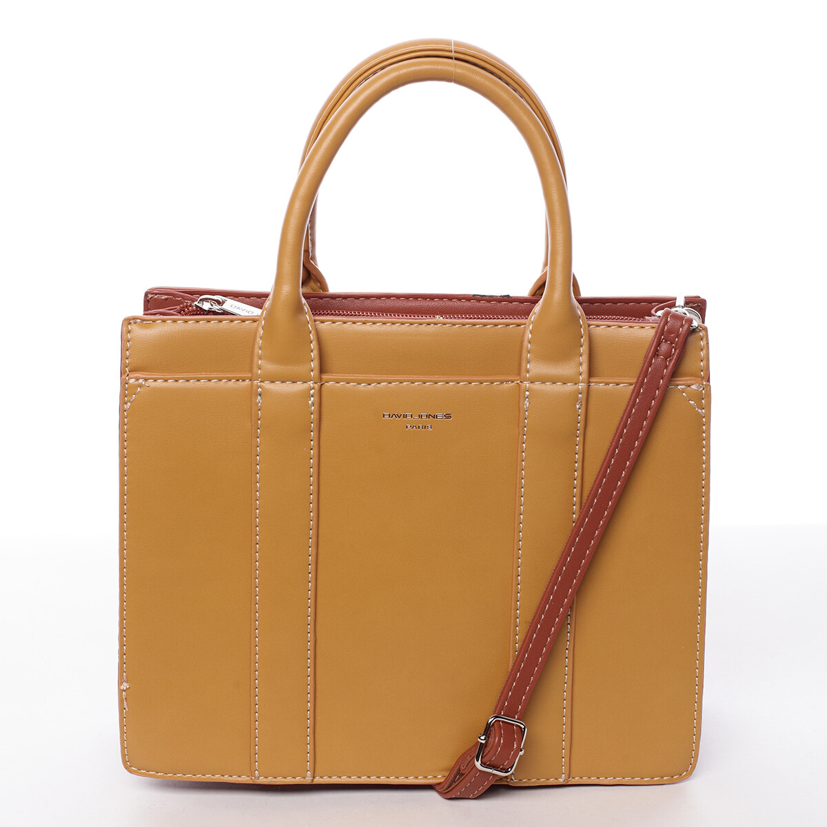 Francouzská koženková dámská kabelka Alana žlutá