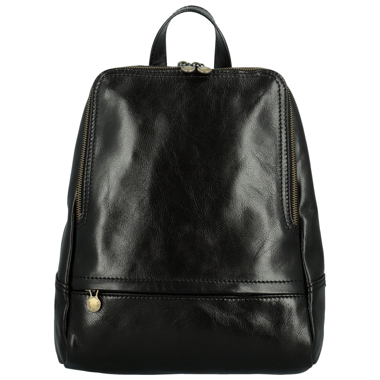 Dámský kožený batoh černý - Delami Vera Pelle Mallory černá